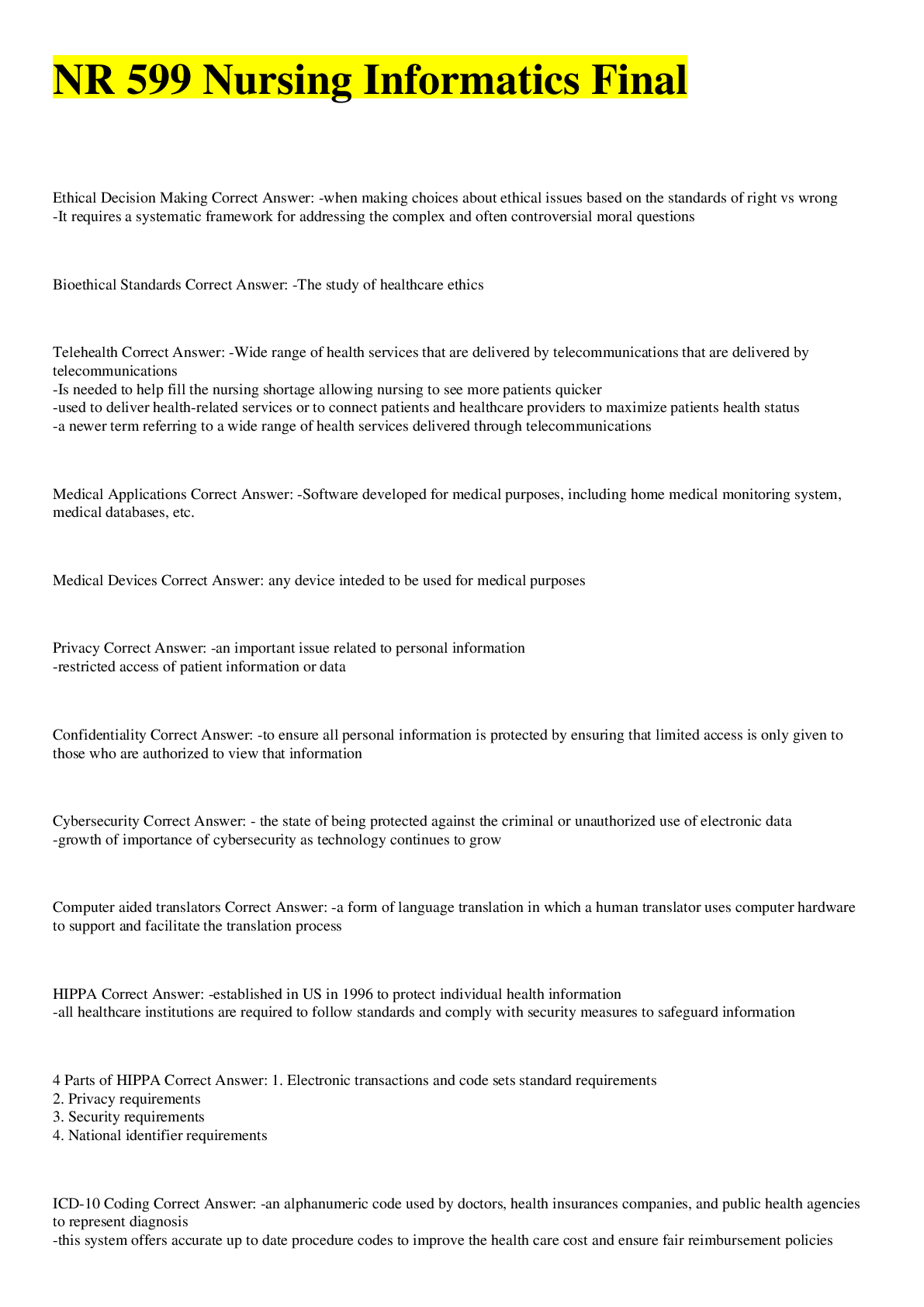 Preview image of NR 599 Nursing Informatics Final document